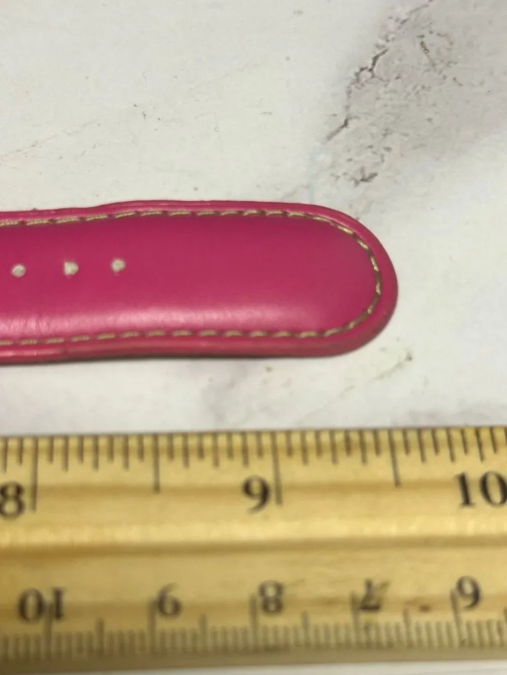 3/$30 Pink Watch Women Green Numbers Faux Leather Band Large Dial 9.5